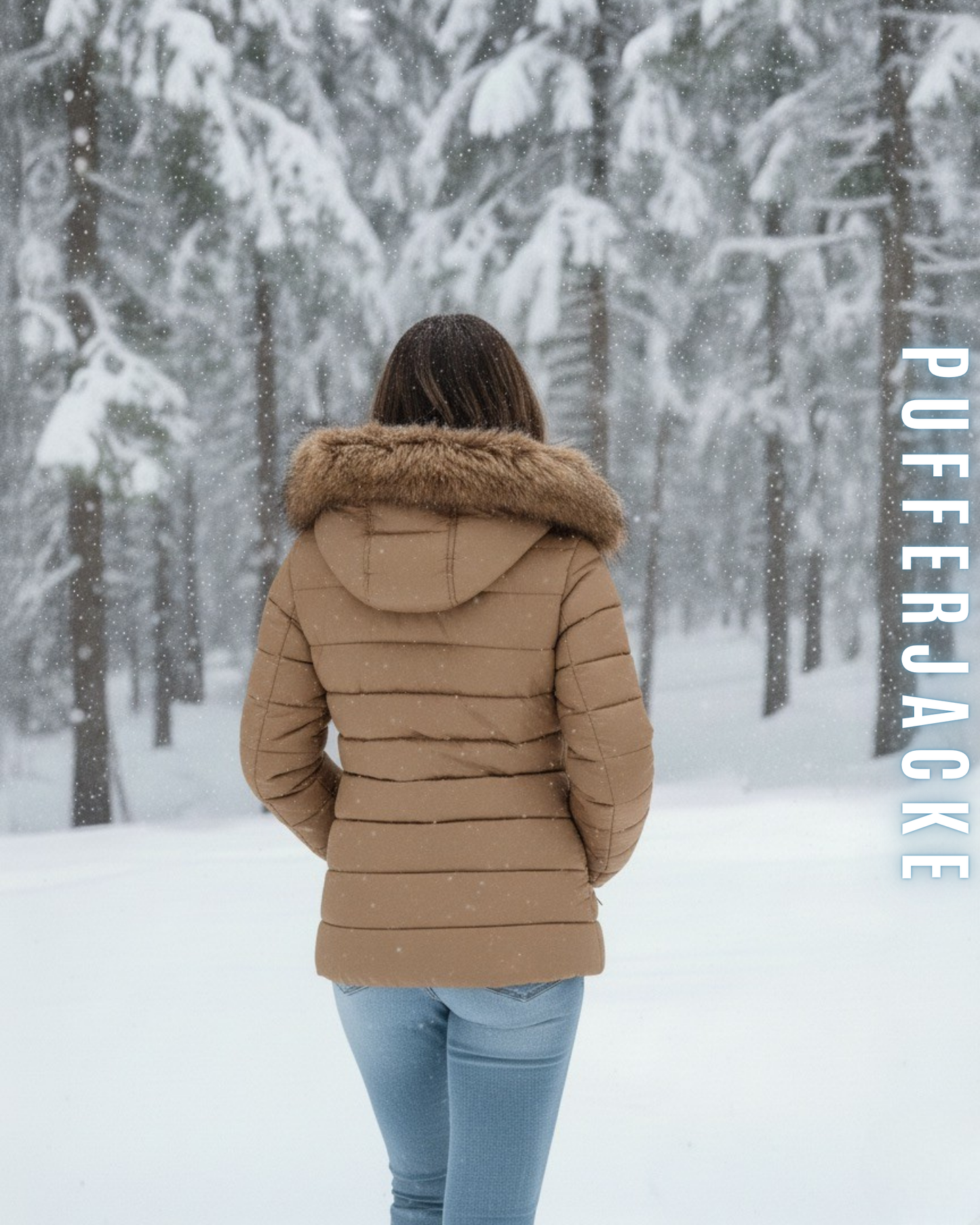 Pufferjacke Winter mit Fellkragen
