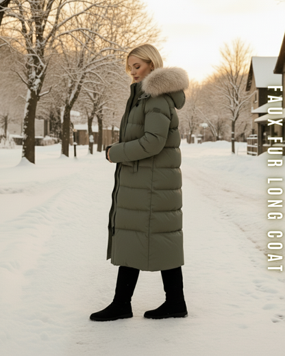 Langer Steppmantel "Arctic" - Kapuze