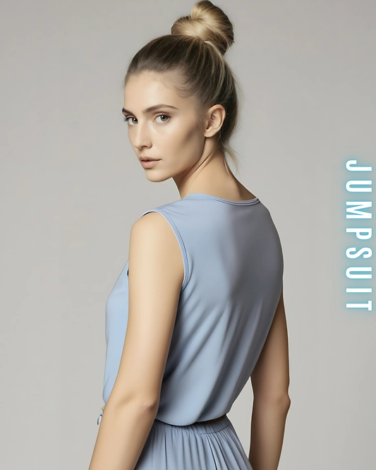 Jumpsuit mit Wasserfallausschnitt und Gürtel