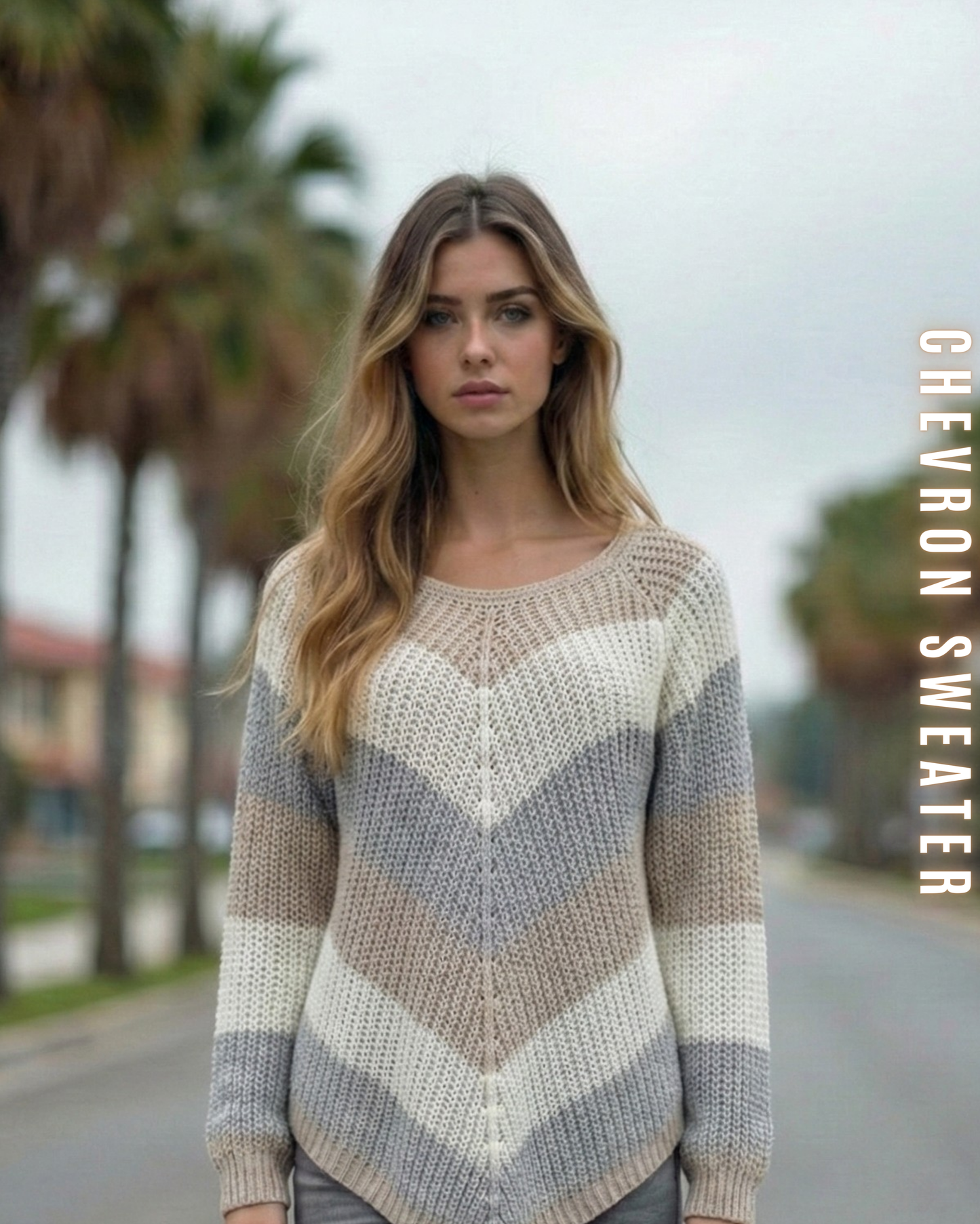 Chevron Strickpullover – V-Muster