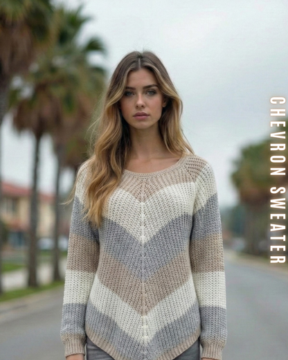 Chevron Strickpullover – V-Muster