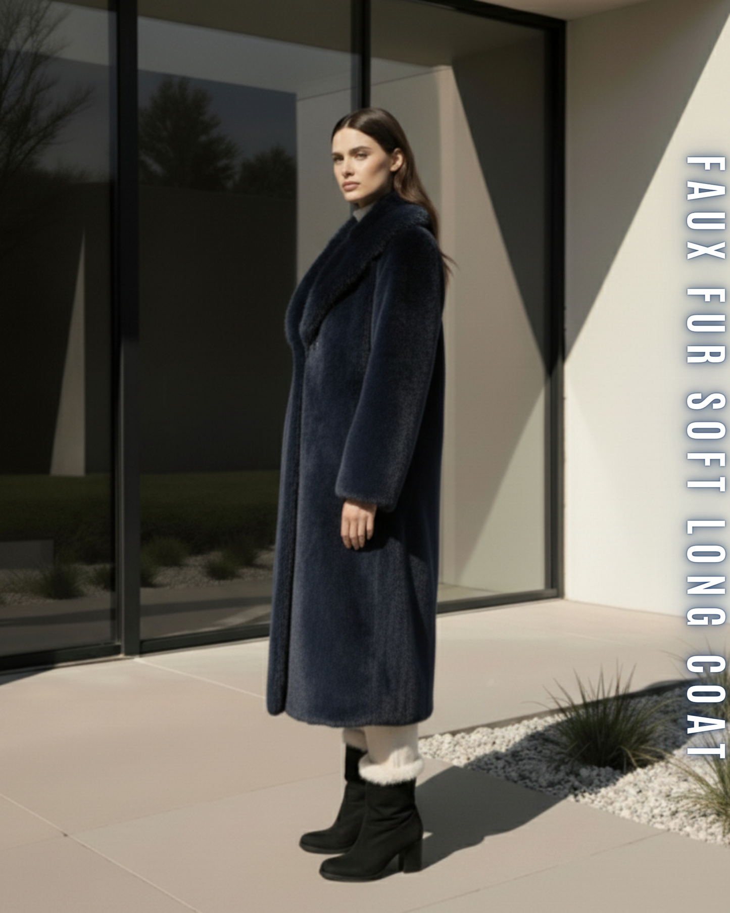 Eleganter langer Kunstpelzmantel "Soft Touch"