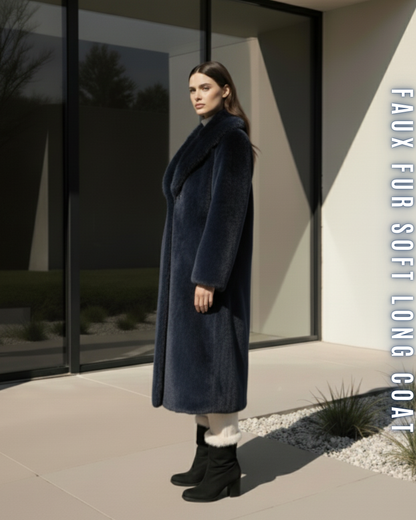 Eleganter langer Kunstpelzmantel "Soft Touch"