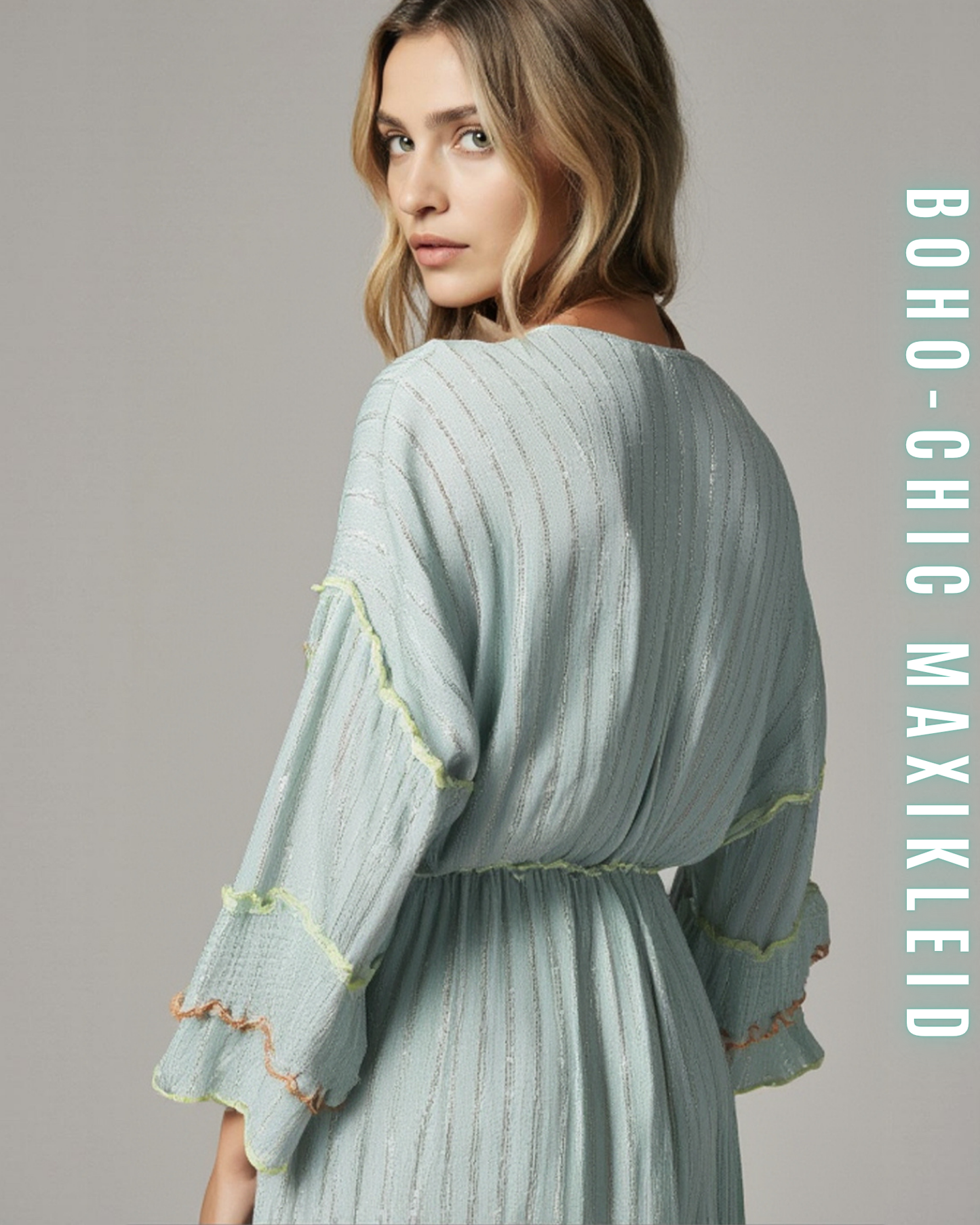 Boho-Chic Maxikleid mit ausgestellten Ärmeln