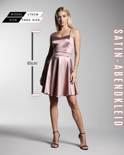 Elegantes Satin-Abendkleid mit Spaghettiträger