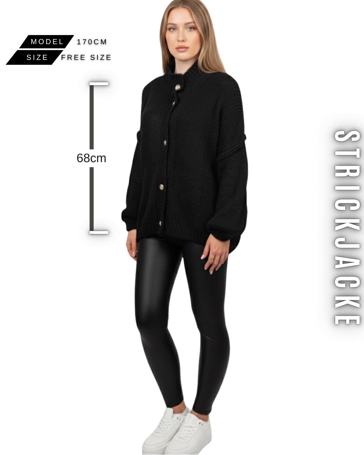 Strickjacke mit Glanzknöpfe