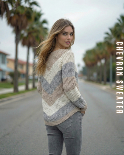 Chevron Strickpullover – V-Muster