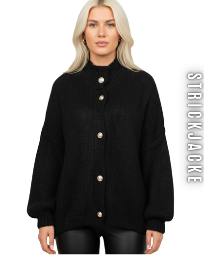 Strickjacke mit Glanzknöpfe