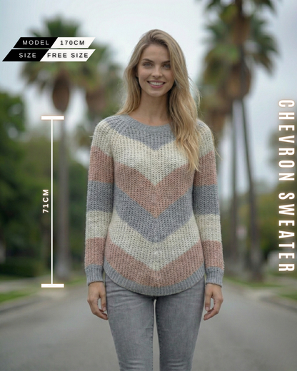 Chevron Strickpullover – V-Muster