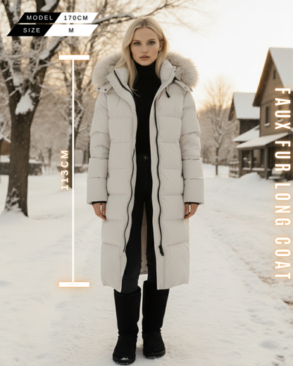 Langer Steppmantel "Arctic" - Kapuze