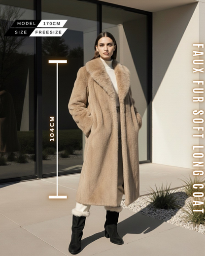 Eleganter langer Kunstpelzmantel "Soft Touch"