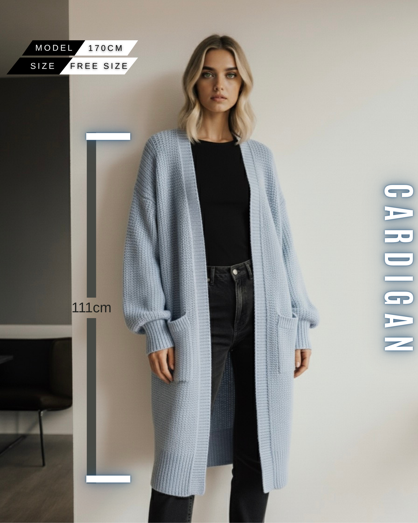 Langer Grobstrick Cardigan