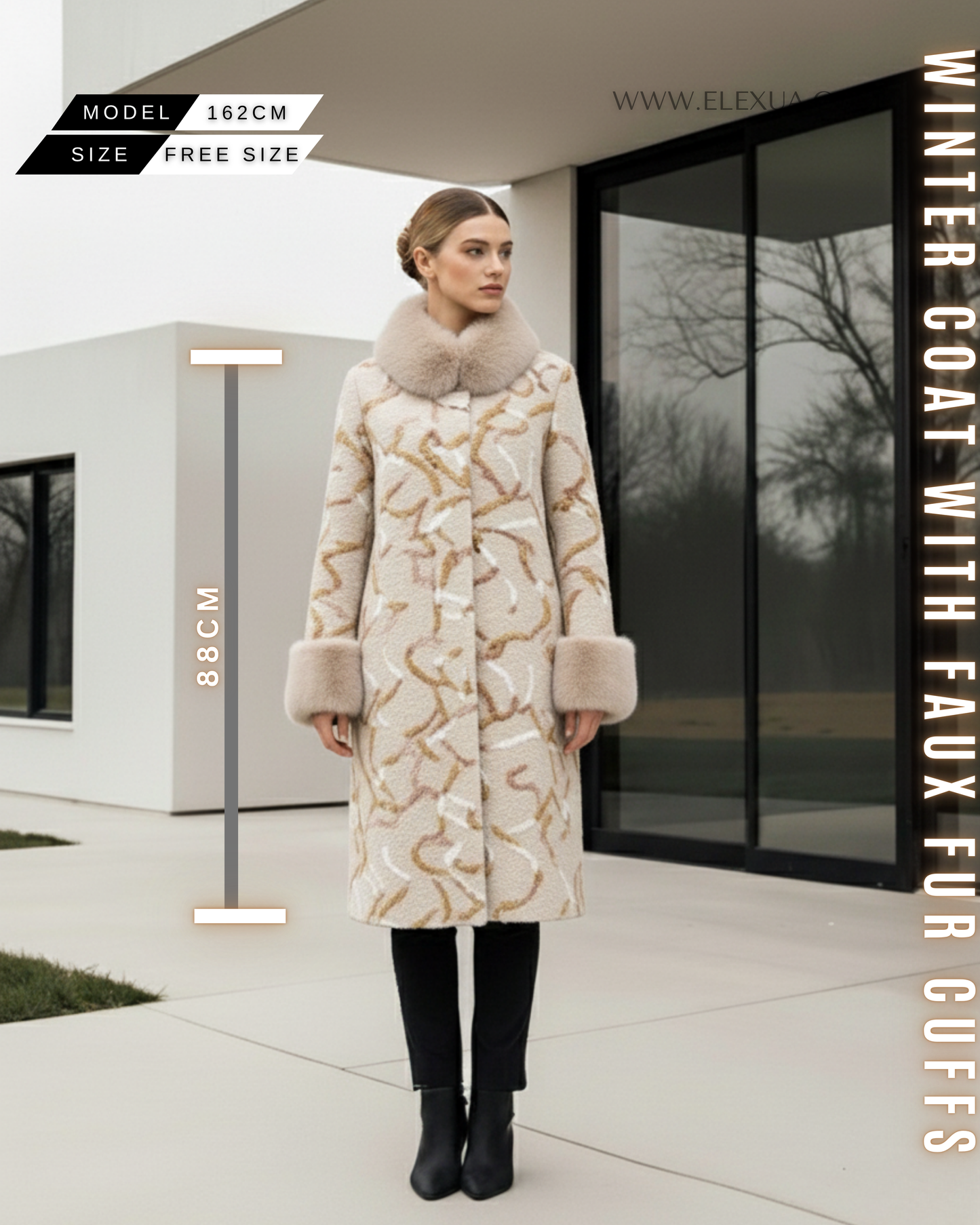 Luxus Wollmantel Midi