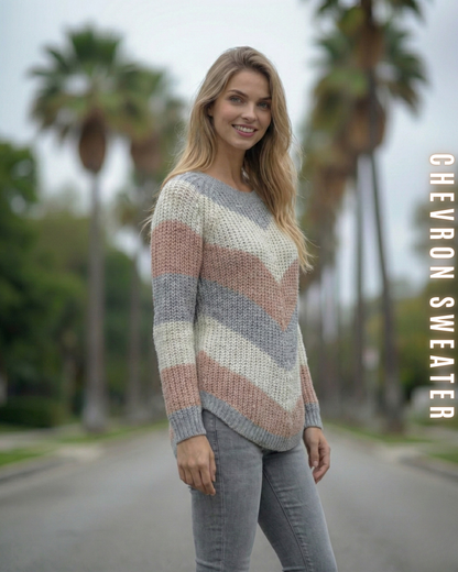 Chevron Strickpullover – V-Muster