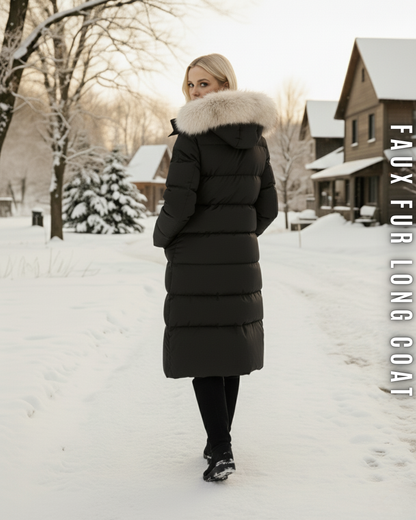 Langer Steppmantel "Arctic" - Kapuze