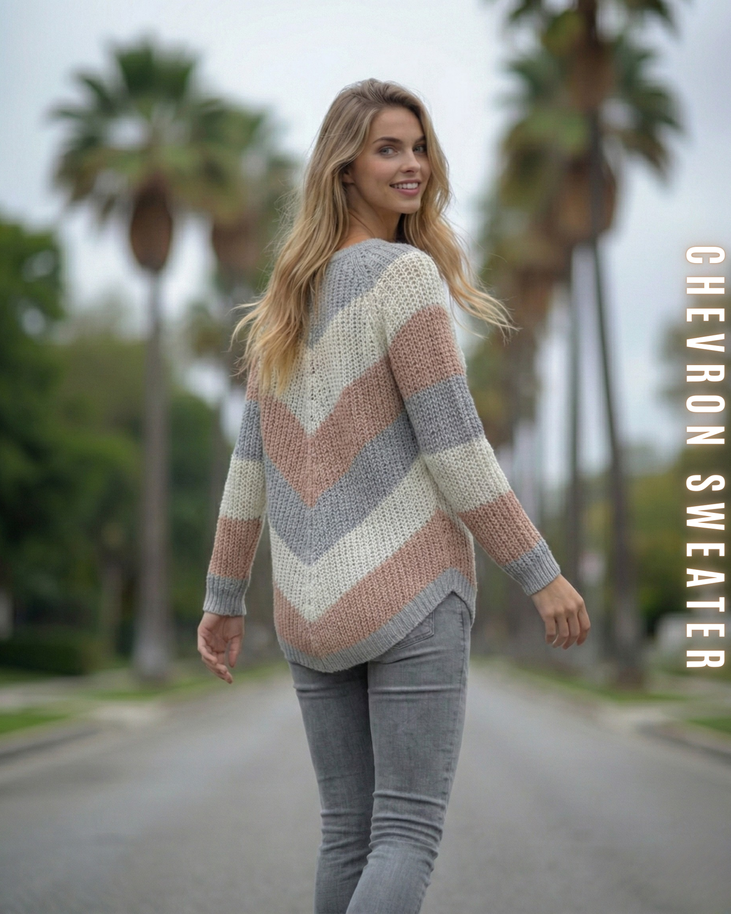 Chevron Strickpullover – V-Muster