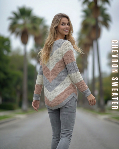 Chevron Strickpullover – V-Muster