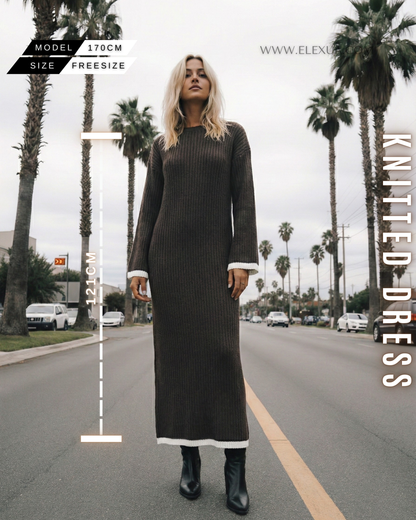 Elegantes Rippstrickkleid