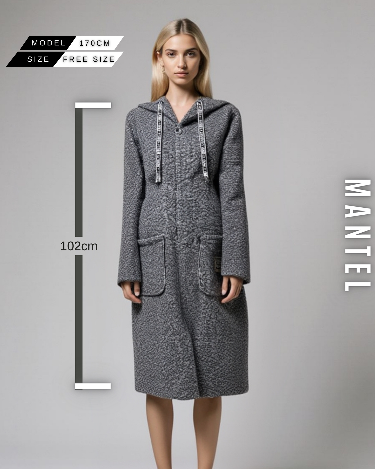 Teddy Mantel mit Kapuze