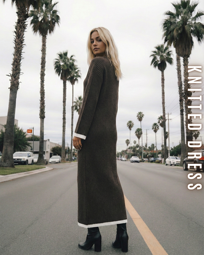 Elegantes Rippstrickkleid