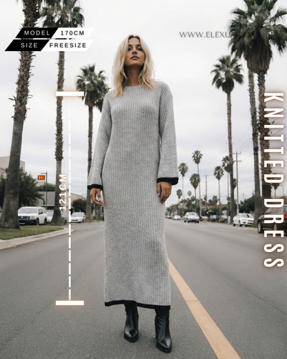 Elegantes Rippstrickkleid