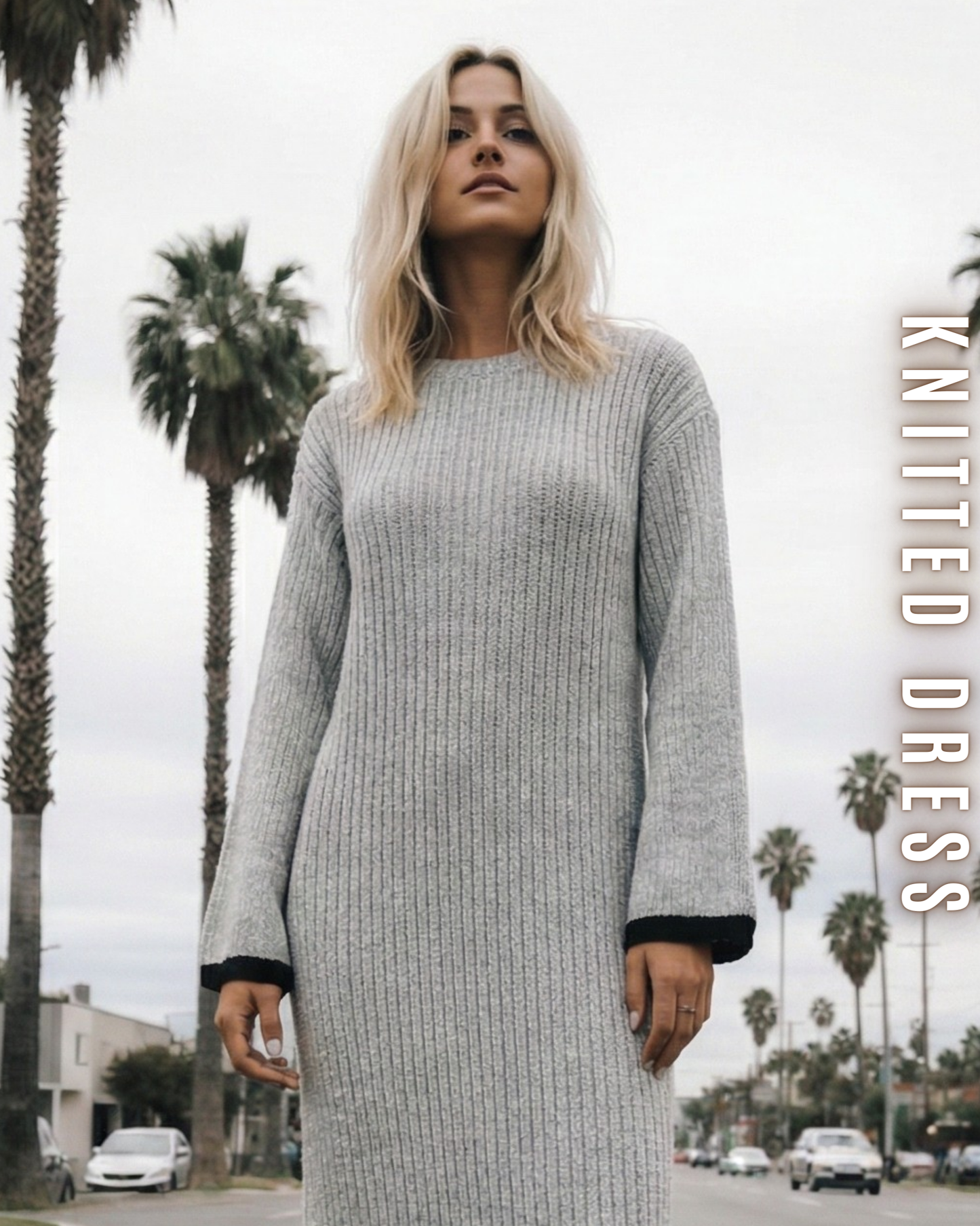 Elegantes Rippstrickkleid