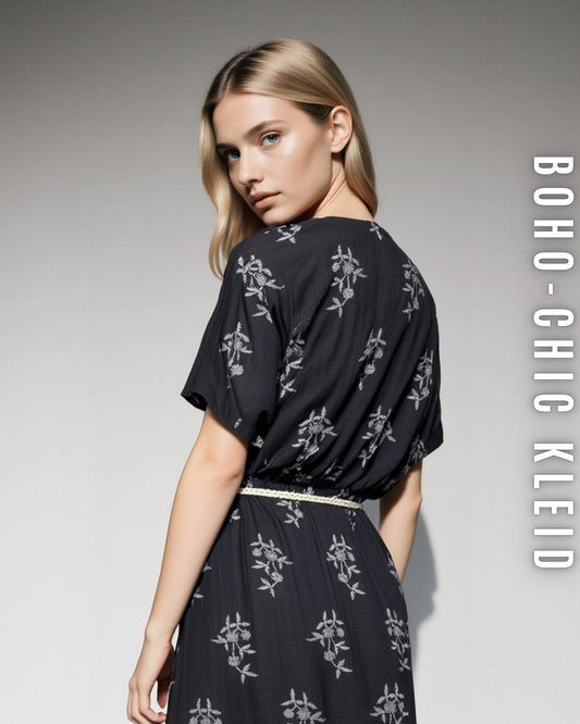Boho-Chic Kleid mit Bindegürtel