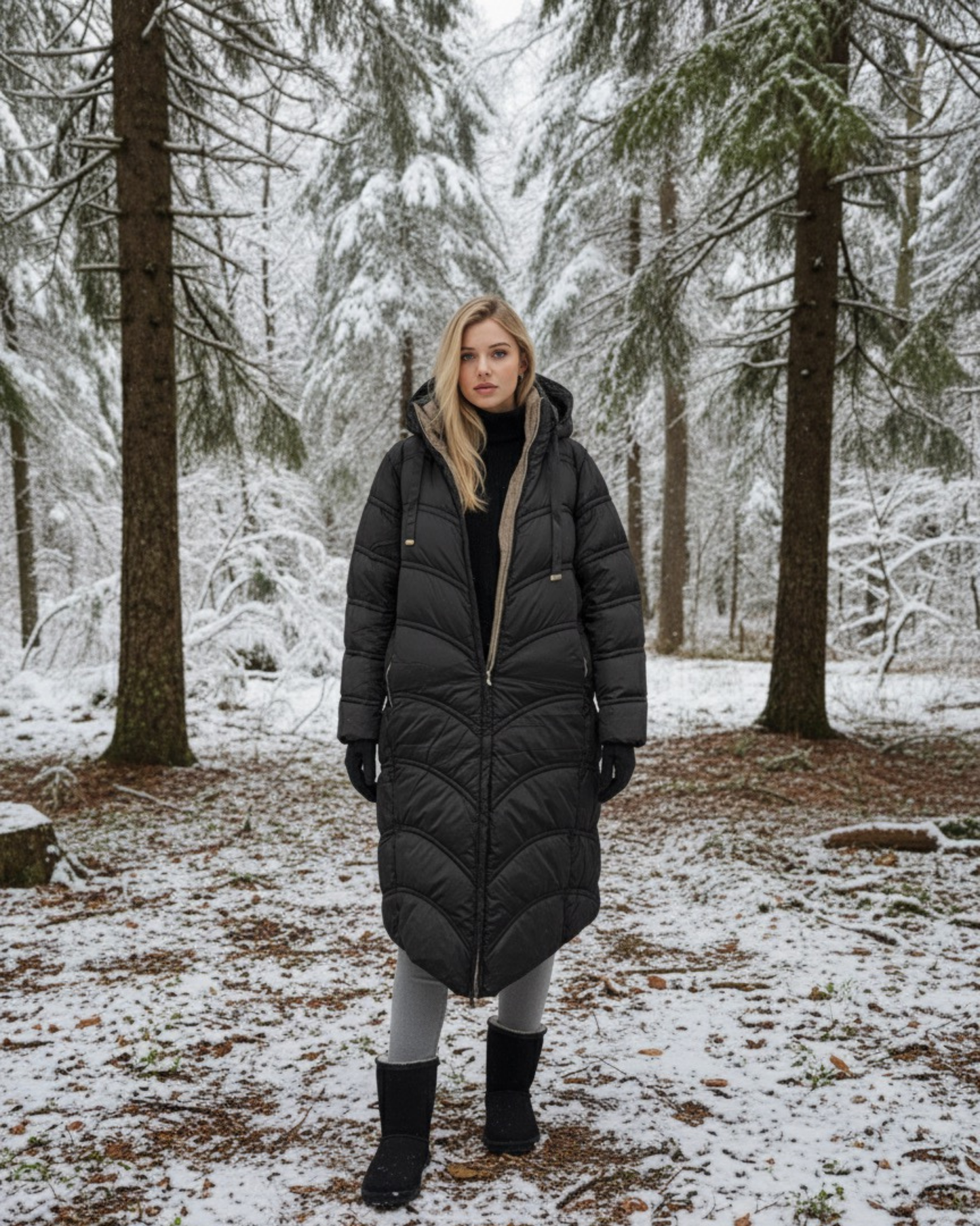 Langer Daunenmantel Winter