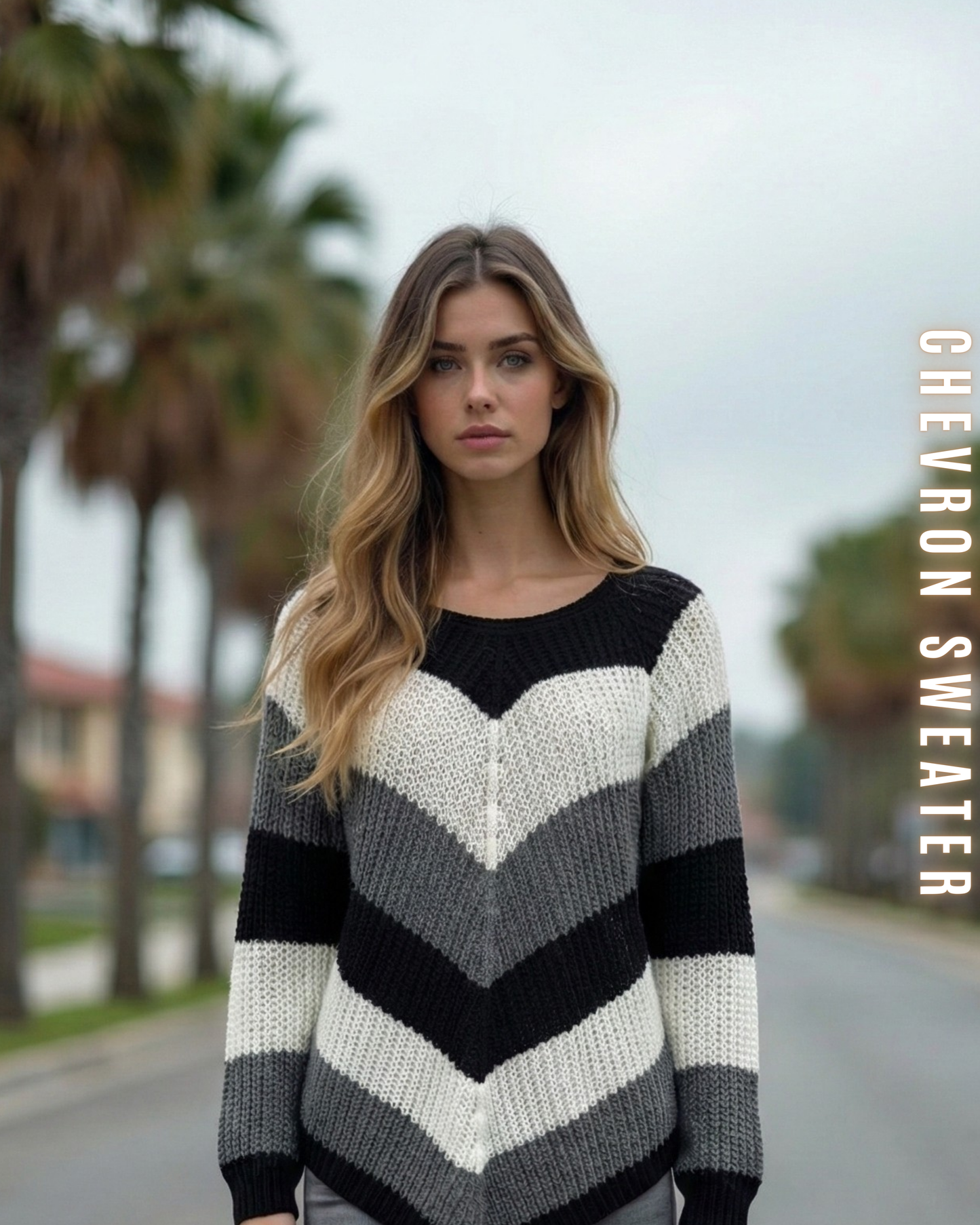 Chevron Strickpullover – V-Muster