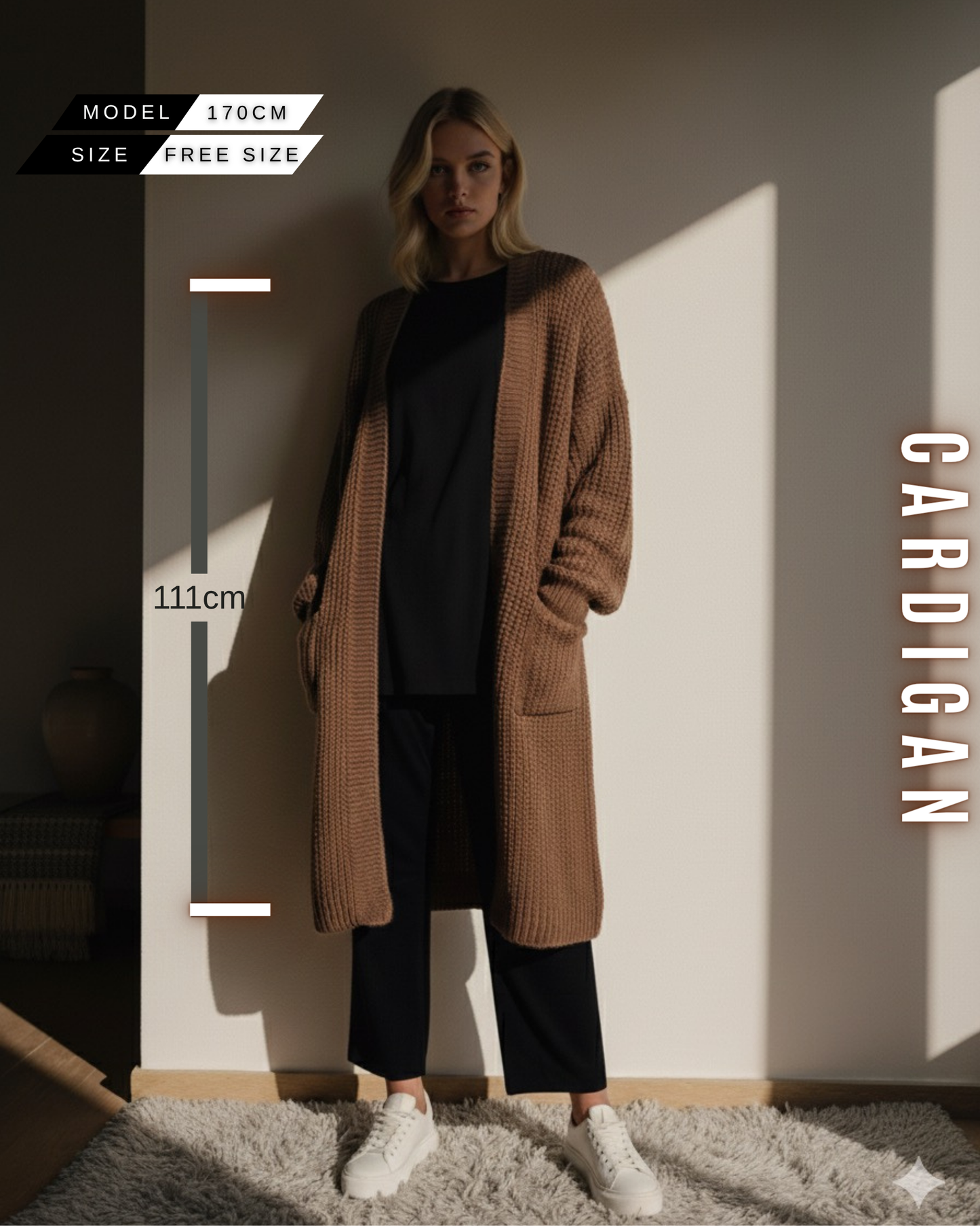 Langer Grobstrick Cardigan