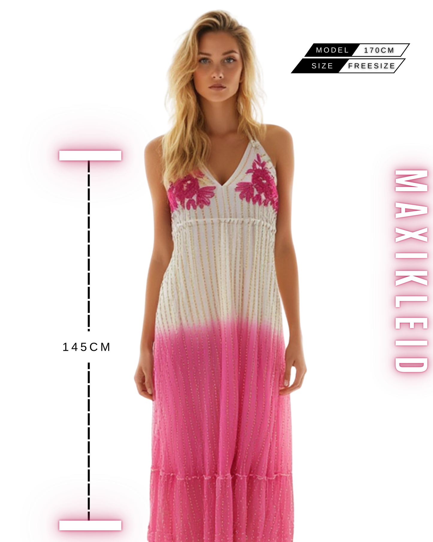 Boho Maxikleid mit Paillettenstickerei