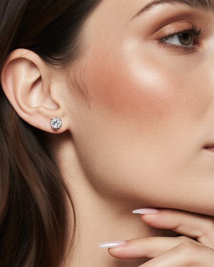 Simulierte Diamanten Halskette und Ohrringe