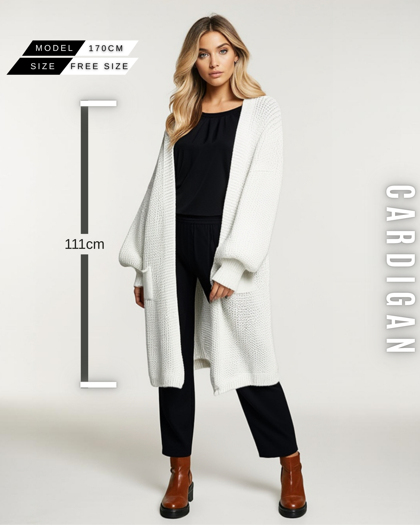 Langer Grobstrick Cardigan