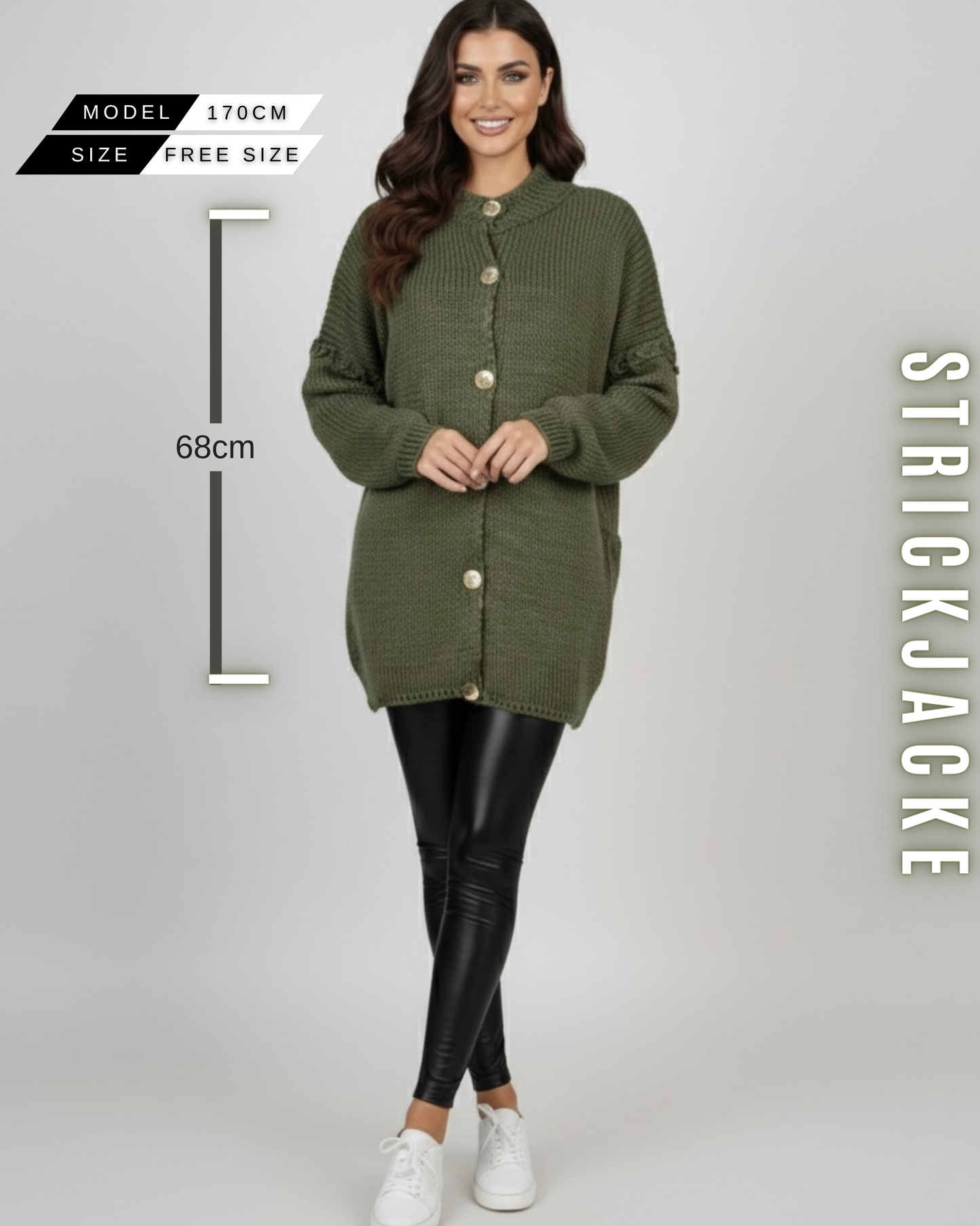 Strickjacke mit Glanzknöpfe