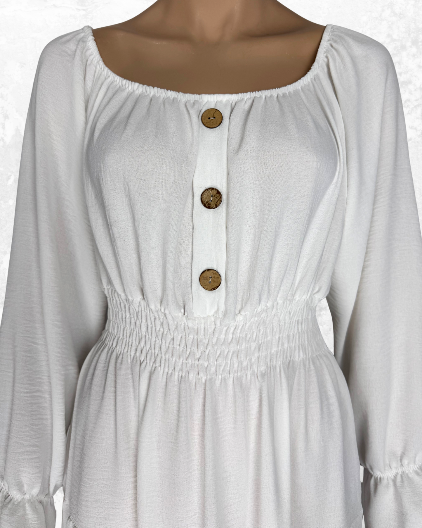 Damen Langeskleid| Weiß | Polyester | Ideal für Partys und Sommer