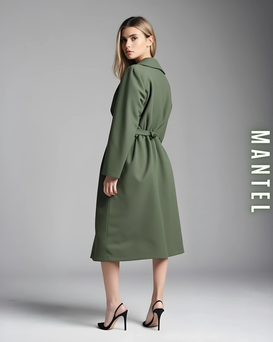 Eleganter Mantel mit Bindegürtel
