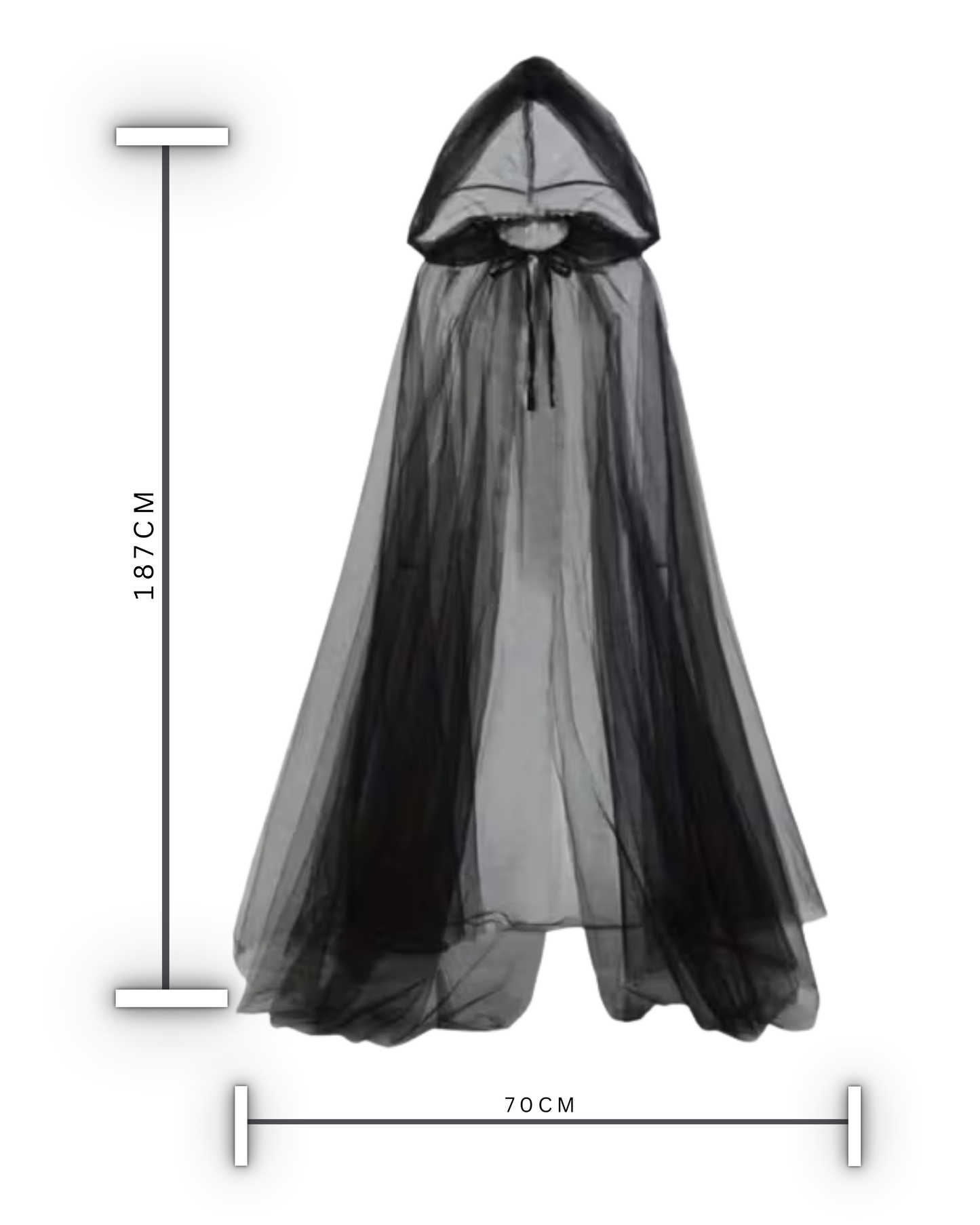 Schwarzer Brautschal mit Mask