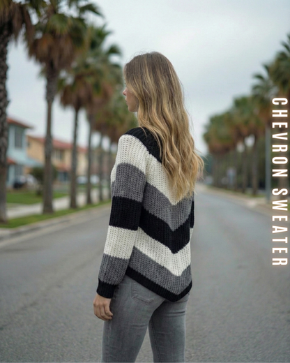 Chevron Strickpullover – V-Muster