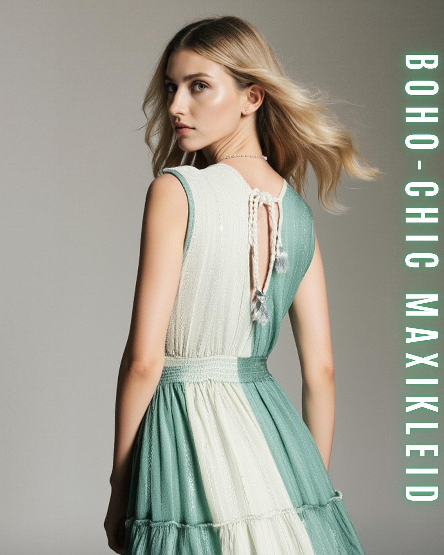 Boho Maxikleid – Perlen und Spiegel