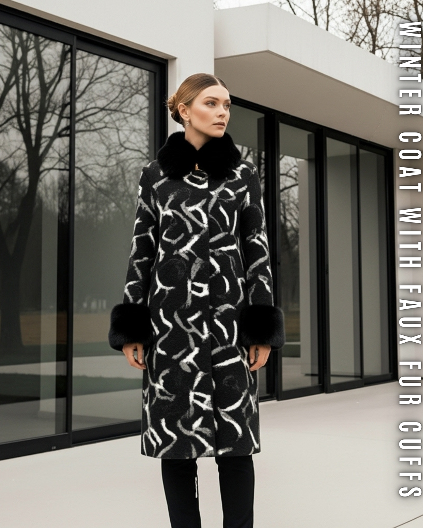 Luxus Wollmantel Midi