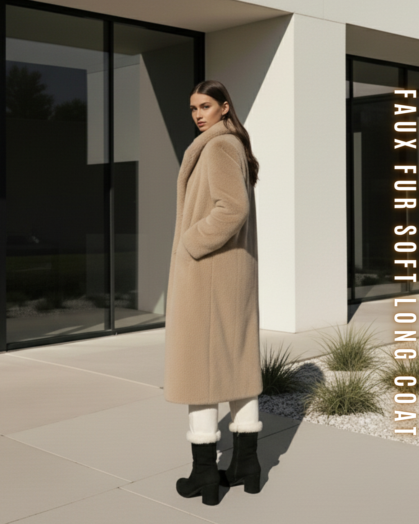 Eleganter langer Kunstpelzmantel "Soft Touch"