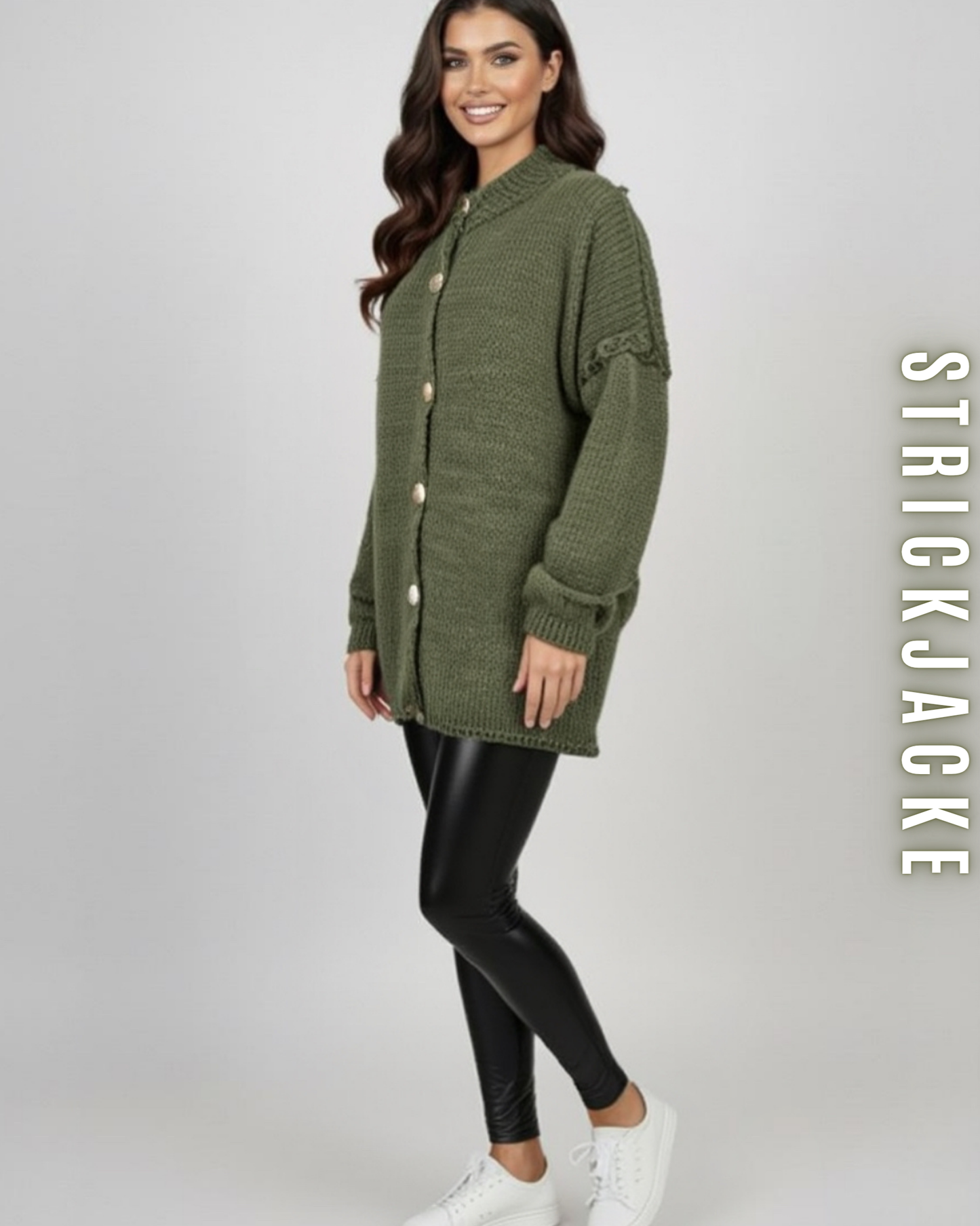 Strickjacke mit Glanzknöpfe