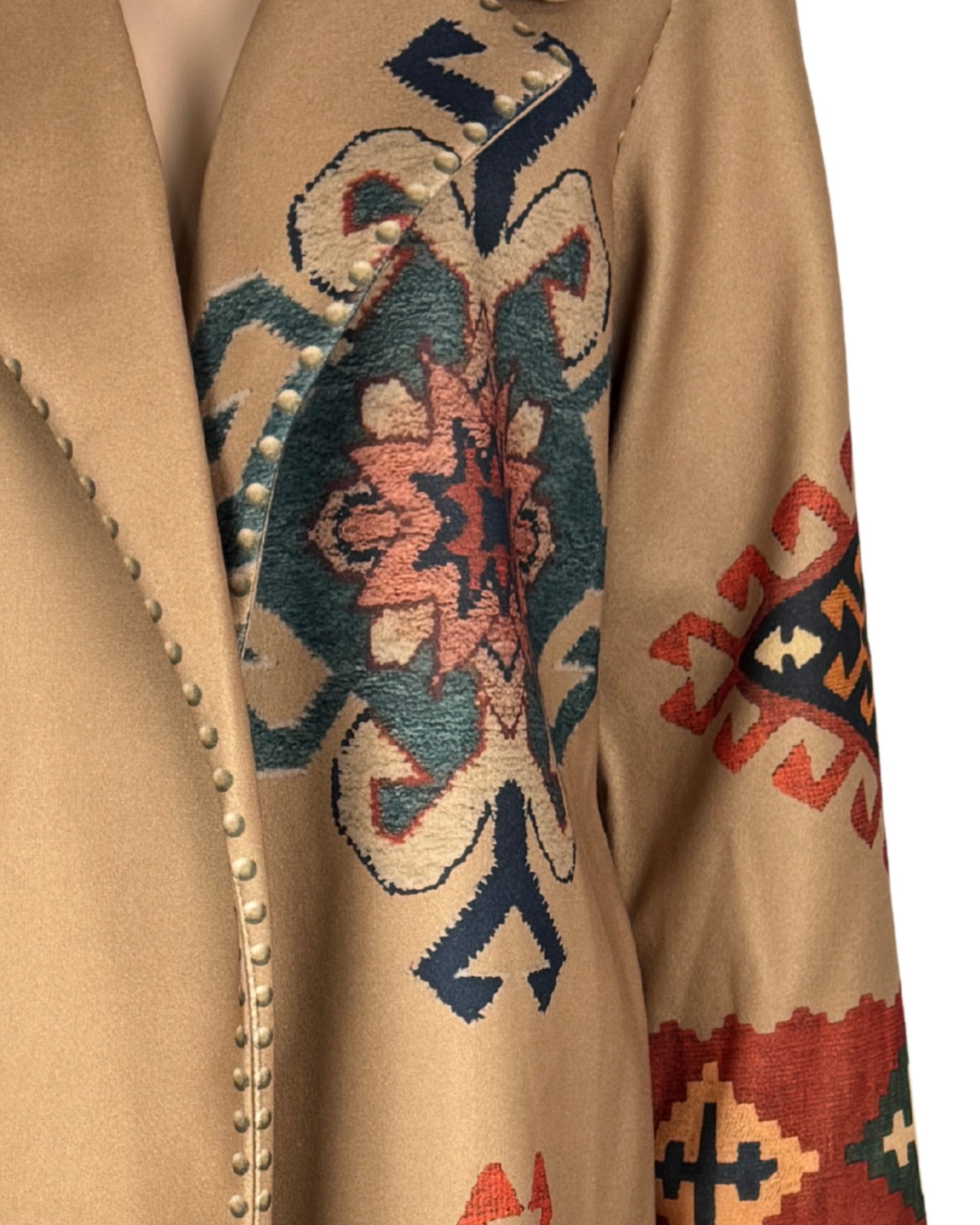 Gemusterter langer Trenchcoat