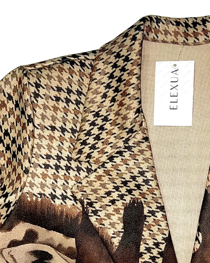 Gemusterter langer Trenchcoat