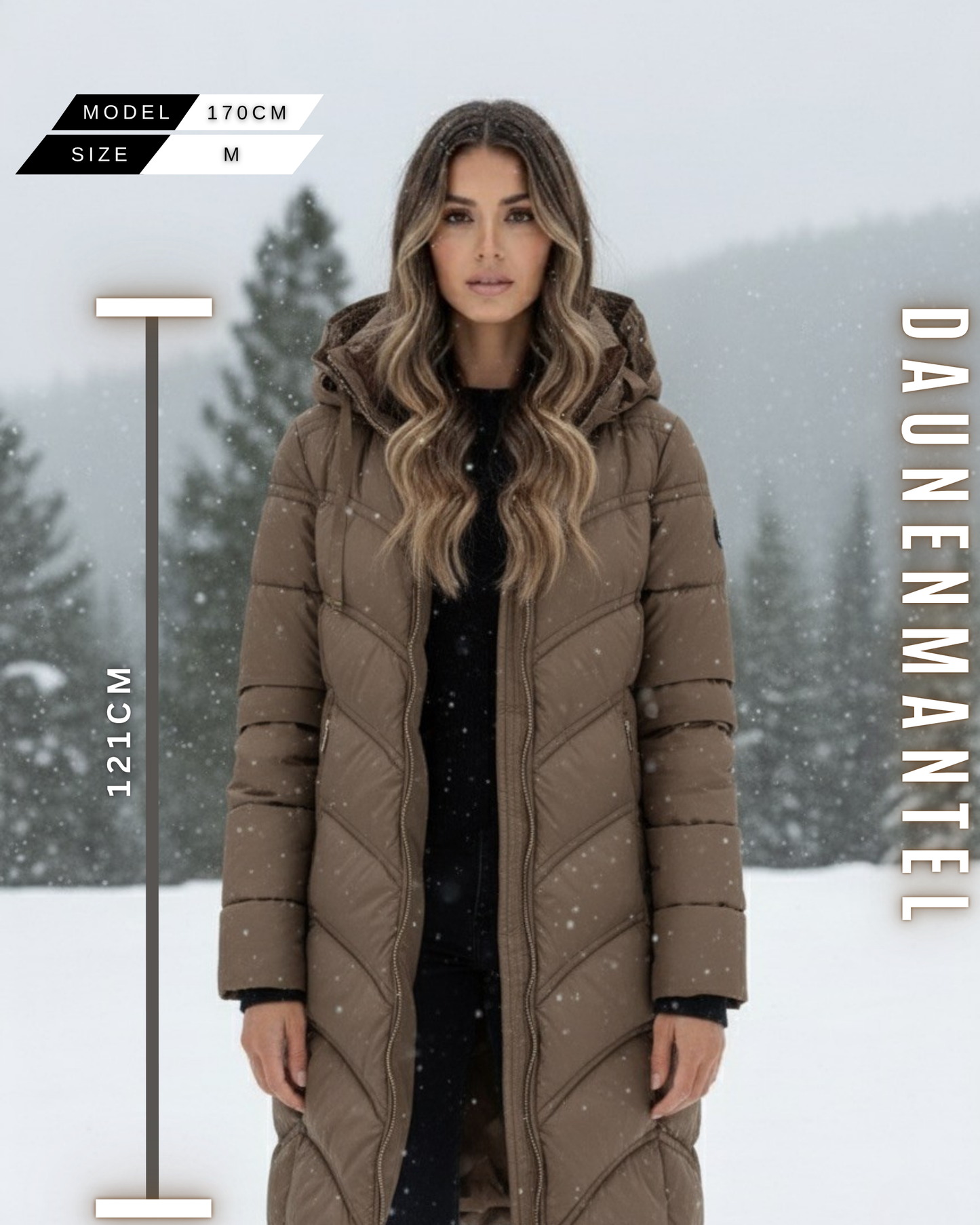 Langer Daunenmantel Winter