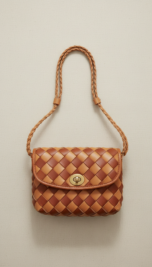 Crossbody-Tasche aus geflochtenem Leder