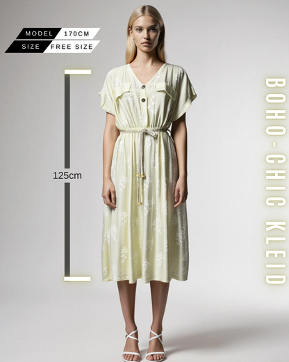Boho-Chic Kleid mit Bindegürtel