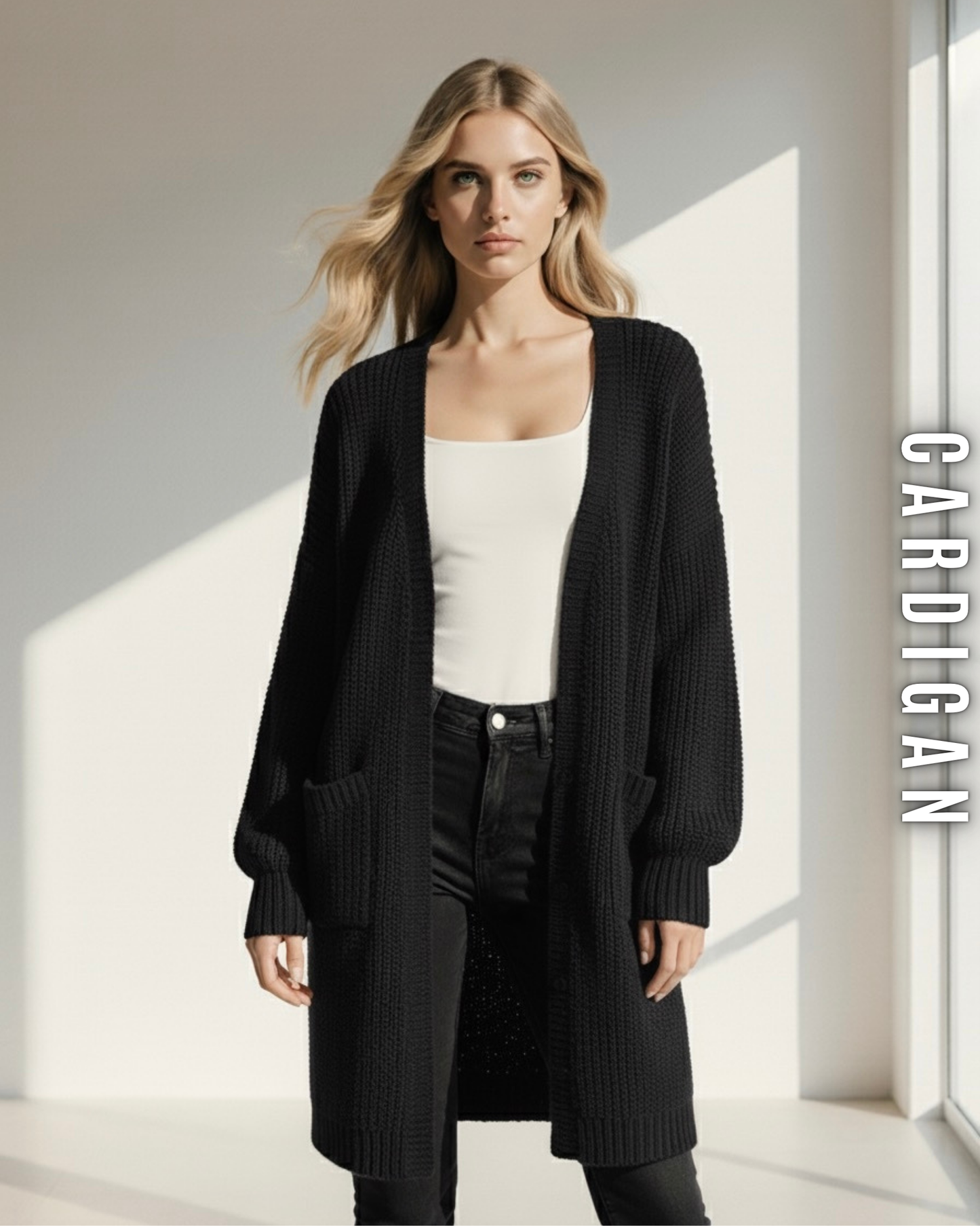 Langer Grobstrick Cardigan