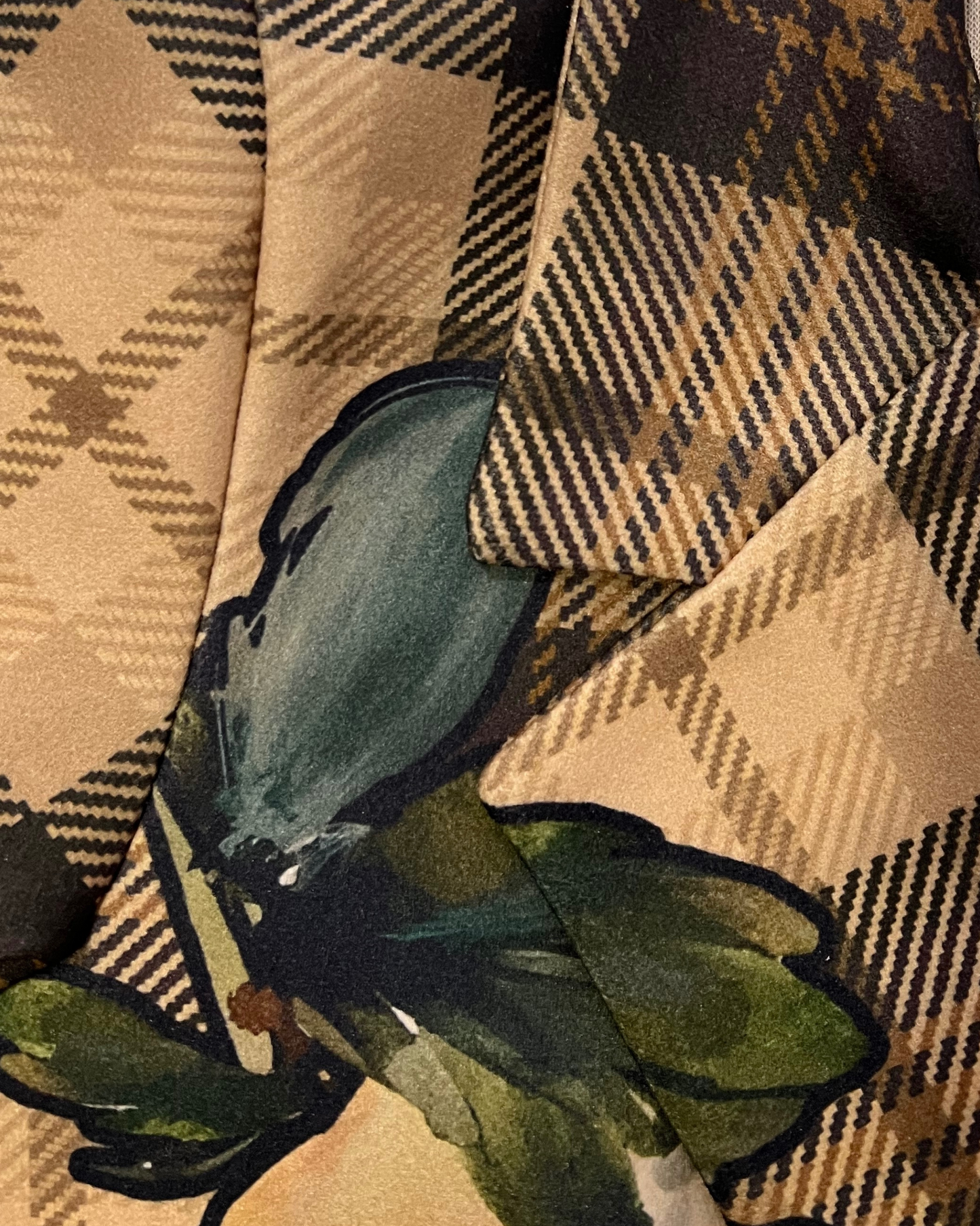 Gemusterter langer Trenchcoat