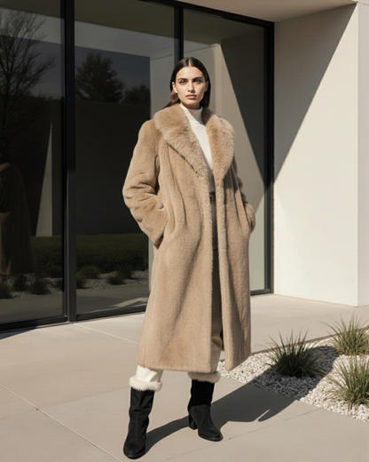 Eleganter langer Kunstpelzmantel "Soft Touch"